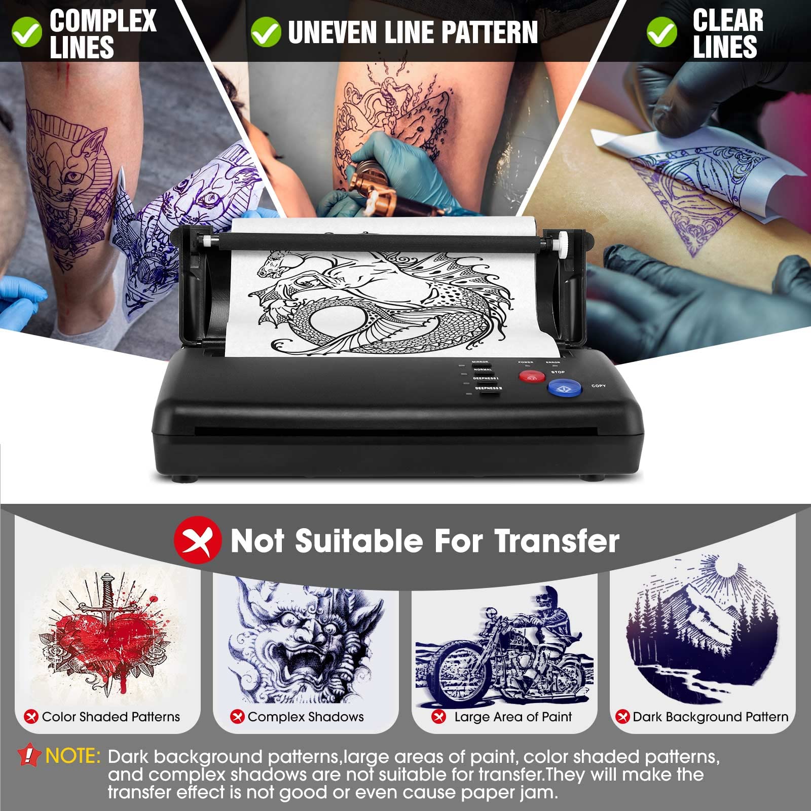 tattoo転写機 Amazon | LifeBasis TATTOOタトゥー下絵転写用 持ち運び